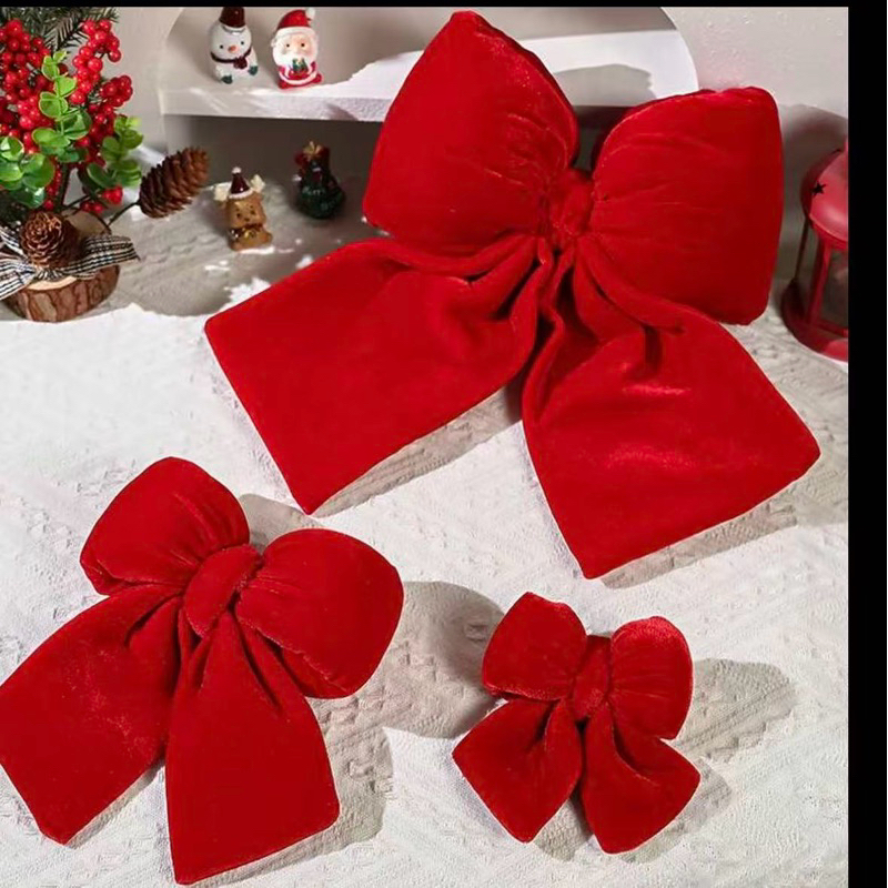Laço Natalino Veludo Decoração de Árvore Natal laco de Natal Presente - Decorativo