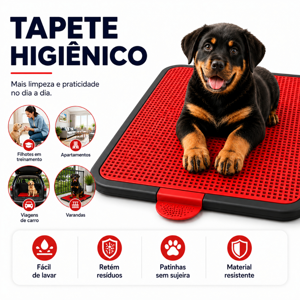 Tapete Higiênico Reutilizável Lavável Para Cachorro Gato Adestração Mec Pet Banheiro Pet