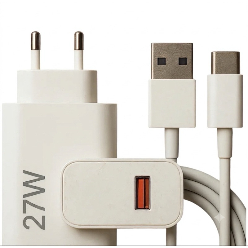 Carregador Turbo tipo C, 27w Usb-c Cabo 1m Bivolt 110/220 Rápido