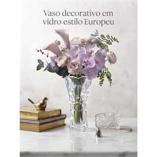 Vaso Lyor Decorativo em Vidro Estilo Europeu  17,5cm Desenhos aleatórios
