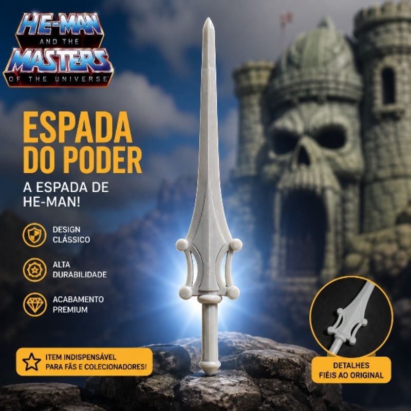 Espada do He-Man 25cm | Espada do Poder Decorativa | Colecionável