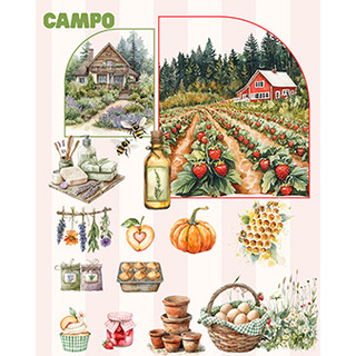 Adesivos Vintage Coleção Campo 6 Cartelas Soltos Scrapbooking Bullet Journal Cottagecore Die Cuts Papelaria