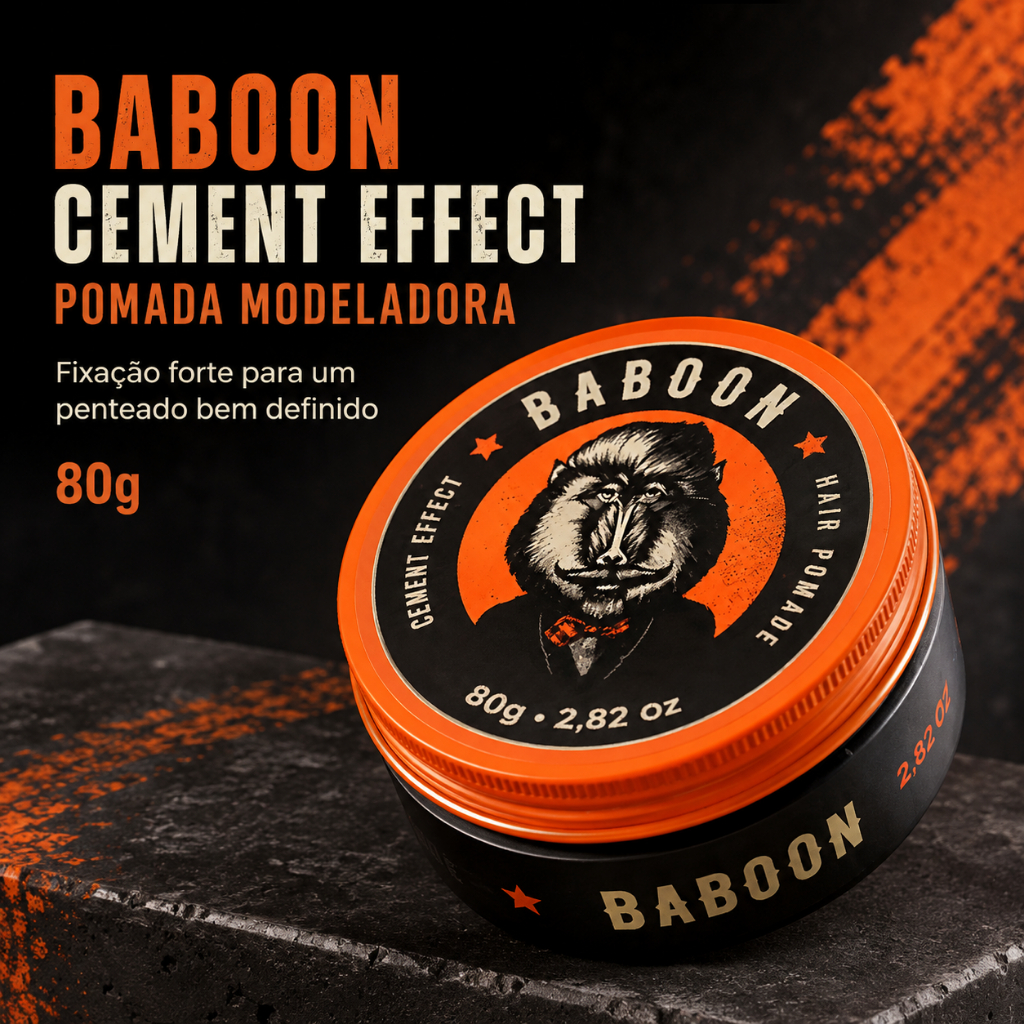 Pomada De Cabelo Baboon Cement Effect Fixação Forte 80g Penteado Perfeito