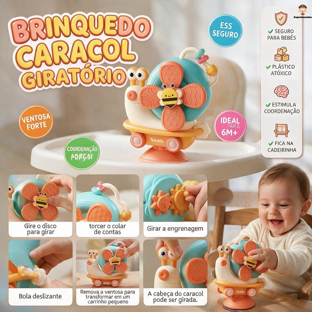 Chocalho Divertido Bebe Colorido Infantil Sensorial Brinquedo Mordedor Atrativo Estimula Coordenação Resistente