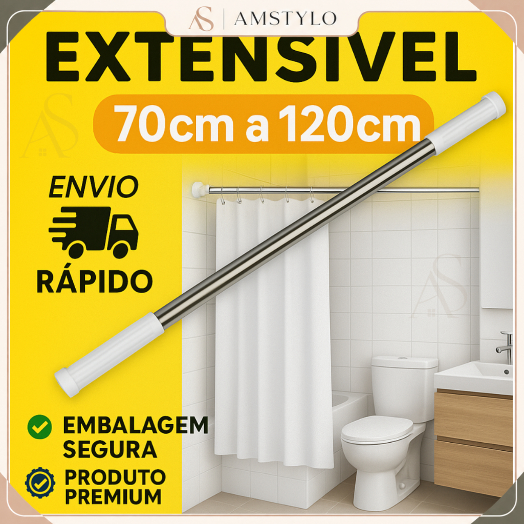 Varão Extensivo Para Box de Banheiro Ajustavel