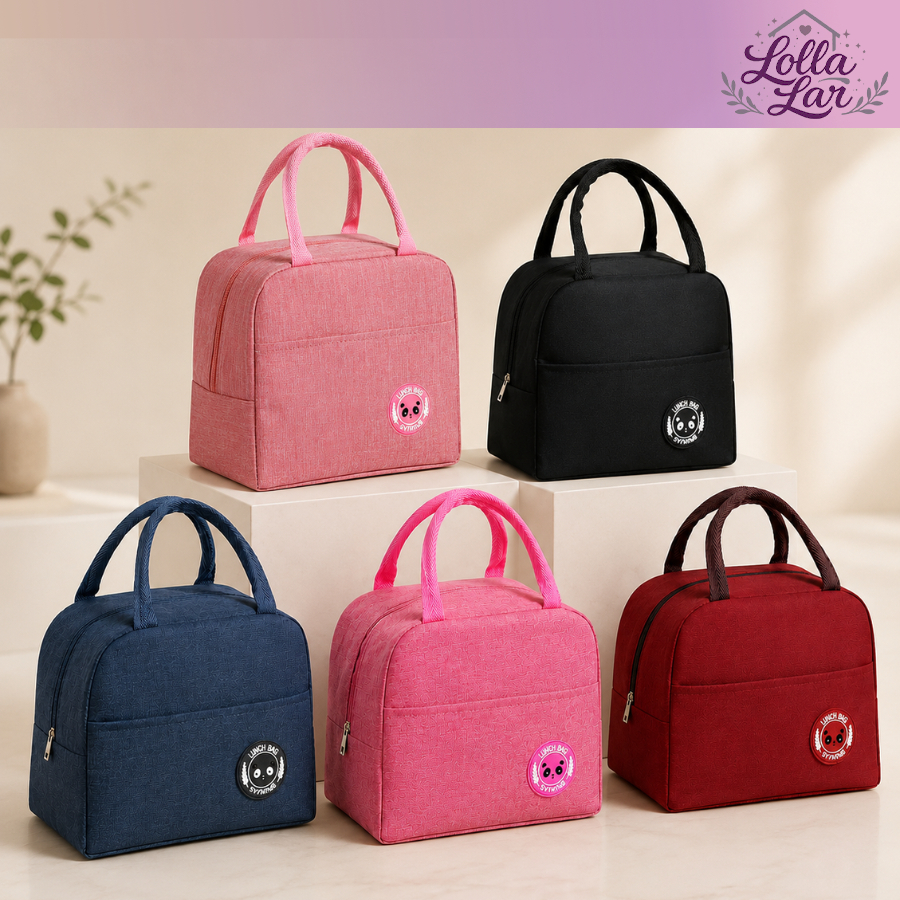 Bolsa Térmica 4 Litros, Impermeável, com Bolso e Alça, Lancheira, Marmita, Quente e Frio, Compacta
