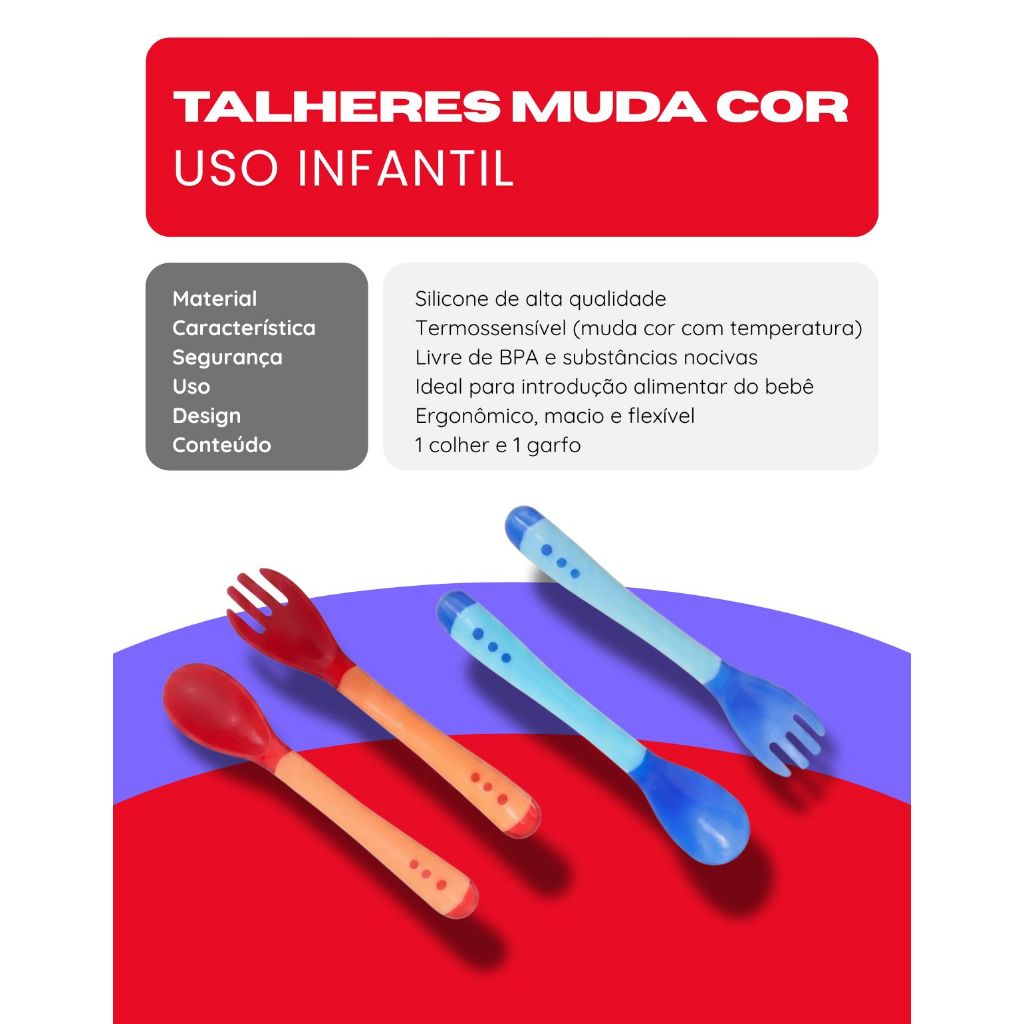 Kit Colher e Garfo Infantil de Silicone — imagem 2 de 2