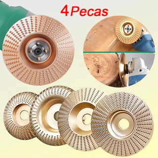 Kit 4 Discos Grosa para Madeira 100mm Furo 22mm Esmerilhadeira