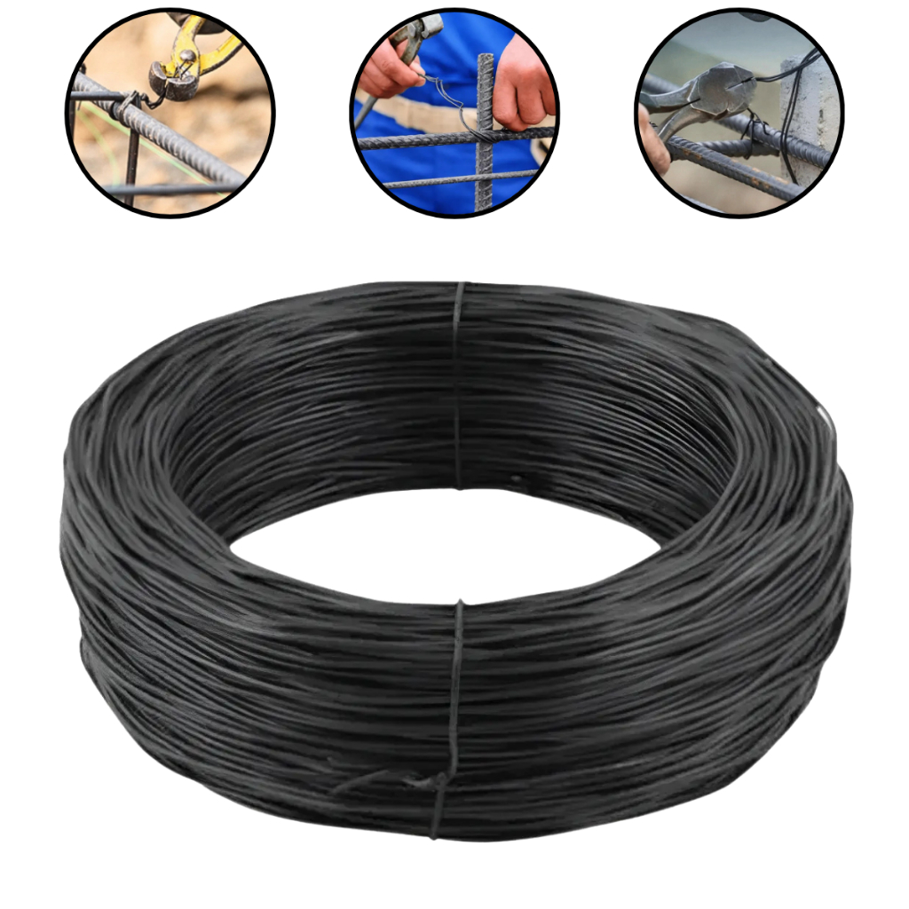 Arame Recozido Torcido Trançado Nº18 1,24mm Rolo 1kg para Amarração de Ferragens Construção Civil