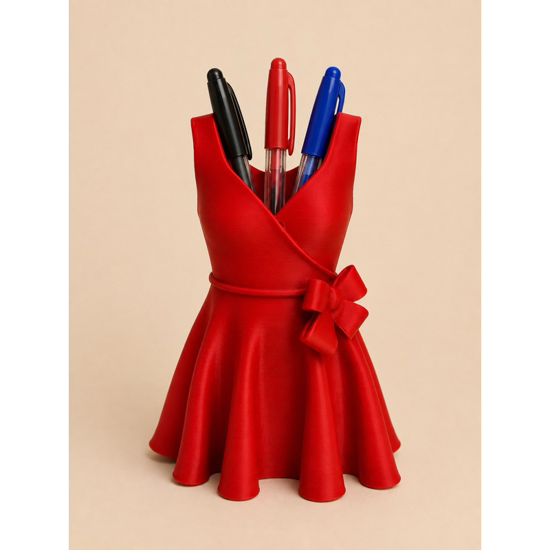 Porta Canetas Criativo em Formato de Vestido – Decoração Moderna para Escritório