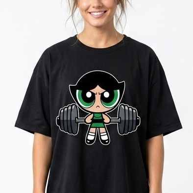 Camiseta Oversized Feminina Streetwear Meninas Super Poderosas Treino Academia Premium