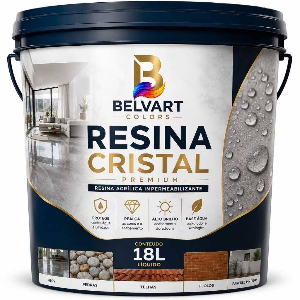 Resina Cristal ARTFIX Incolor 18L Impermeabilizante — Oferta Especial Para Reforma e Construção