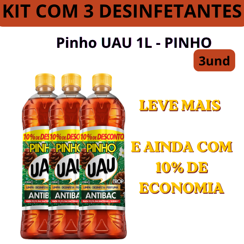 KIT UAU 3UN DESINFETANTE PINHO UAU PINHO 1L - PROMO