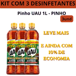 KIT UAU 3UN DESINFETANTE PINHO UAU PINHO 1L - PROMO