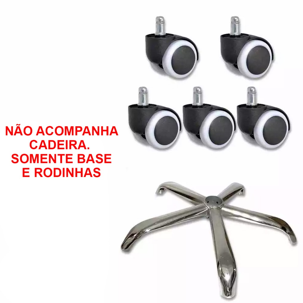 Conjunto Rodinha e Base Estrela Cadeira de Escritorio Trabalho Estudos Quarto Casa Resistente Giratoria