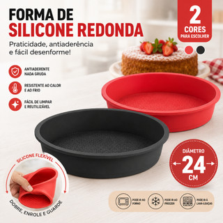 Forma Redonda Silicone Pizza Torta Sobremesa Massas Assadeira Antiaderente Culinária Forno Airfrier