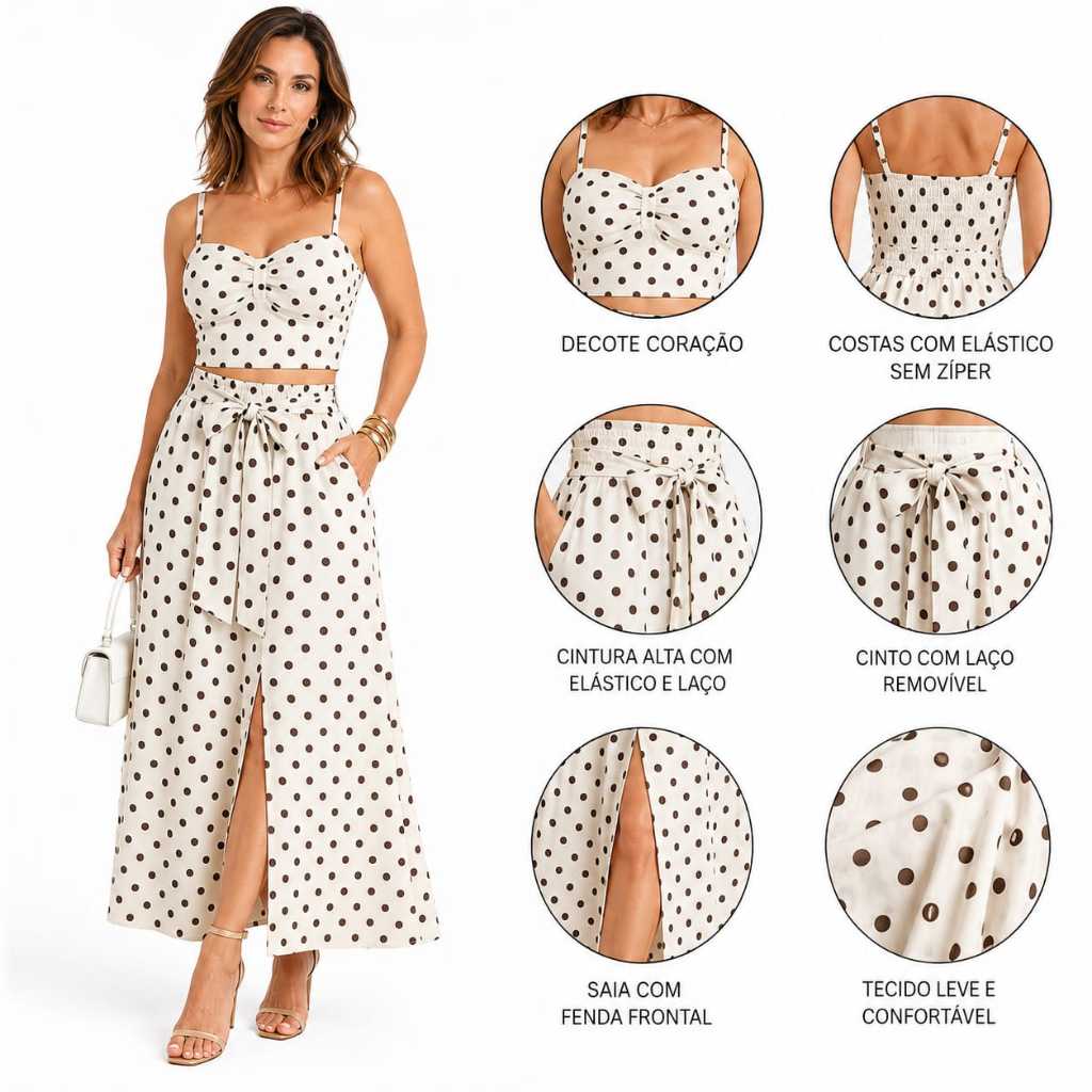 CONJUNTO FEMENINO POA PARA QUALQUIER TIPO DE OCASIAO LEVE E COMFORTABLE