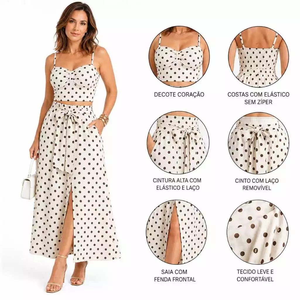 CONJUNTO FEMENINO  POA PARA QUALQUIER TIPO DE OCASIAO LEVE E COMFORTABLE — imagem 1