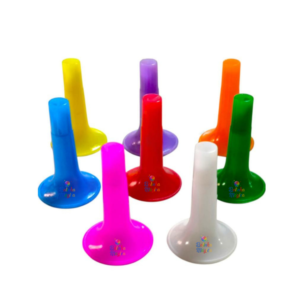 Kit 10 Mini Cornetas Cornetinhas De Assoprar Coloridas Lembrancinha Infantil Para Festa Aniversário