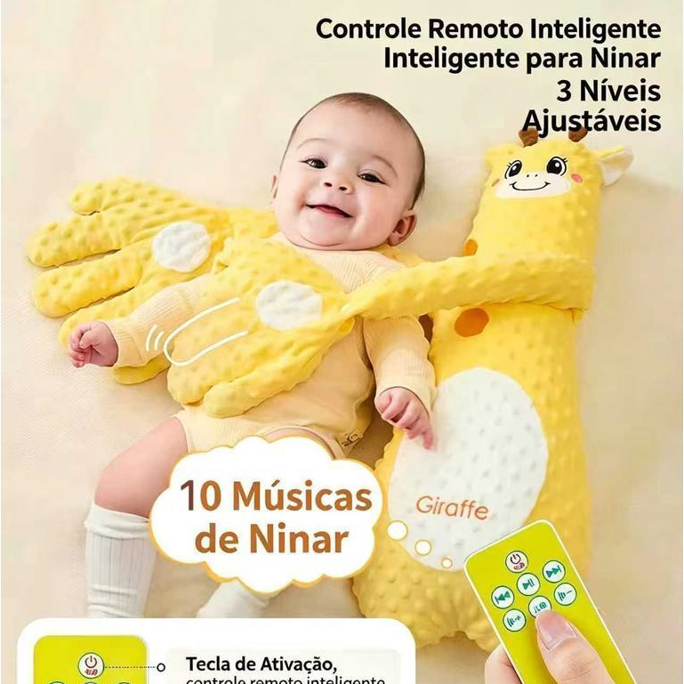 Travesseiro Almofada Confortavel Acalmar Bebe Criança Ajuda Para Dormir Bebê Com Palma Automática Com canções infantis