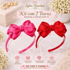 Tiara/Arco Laço de Cabelo Infantil Amora 12cm com Dentinho Antiderrapante Laço Boutique