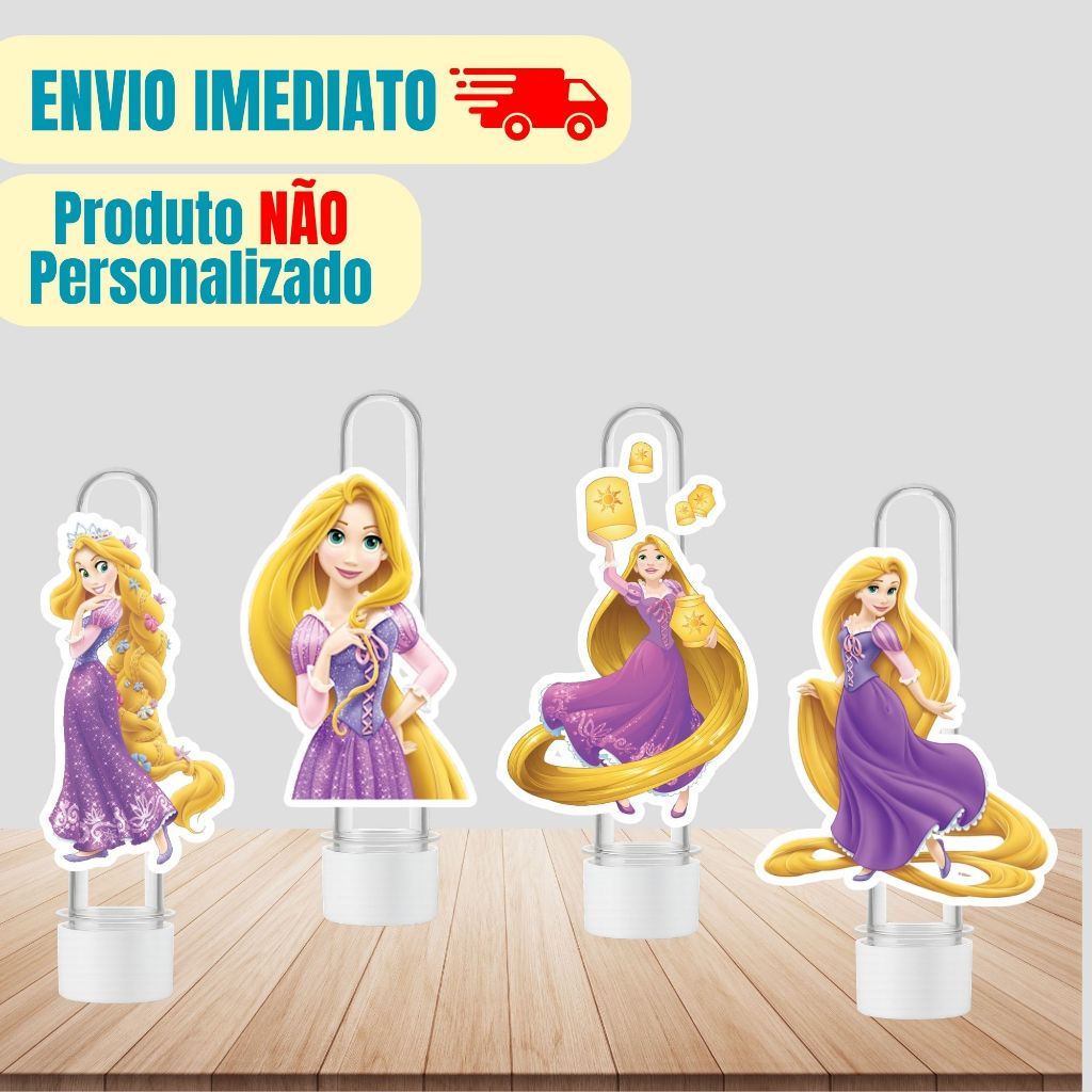 Aplique Tag Para Tubete Rapunzel Enrolados | Personalizado | Lembrancinha Festa Infantil | Aniversário