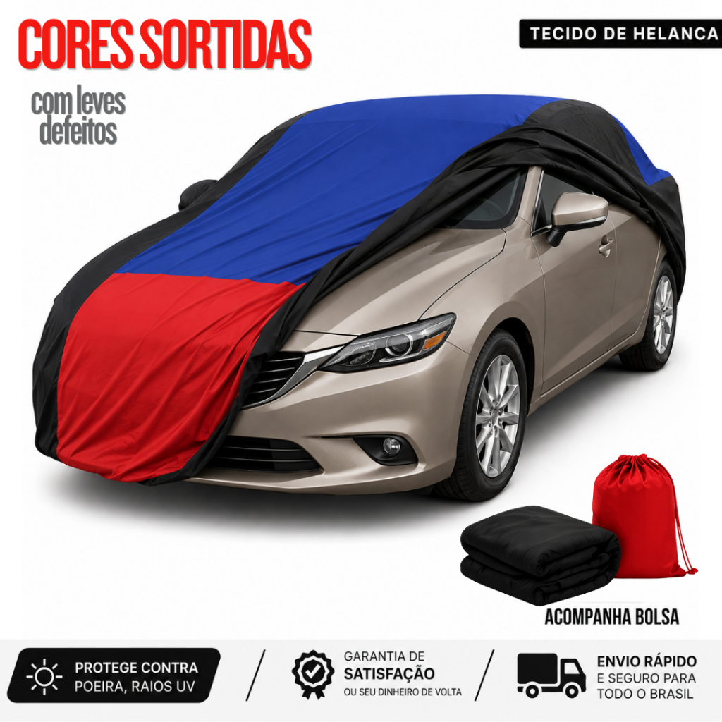 Capa Cobrir Carro Automotiva Tecido Helanca Proteção UV 50+ Sol e Poeira Não Risca Pintura