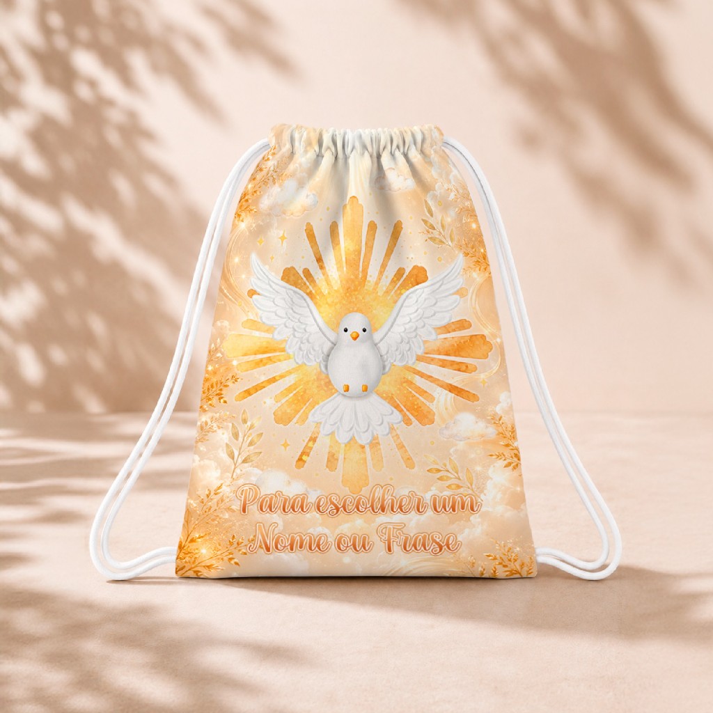 10 Mochila Personalizada Infantil 18x26 Sacolinhas Surpresa Festa Aniversário Lembrancinha Divino Espírito Santo