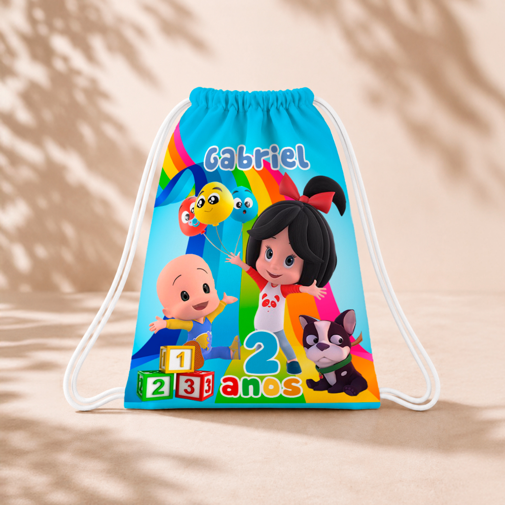 10 Mochila Personalizada 18x26 Sacolinhas Festa Aniversário Lembrancinha Cleo e Cuquin