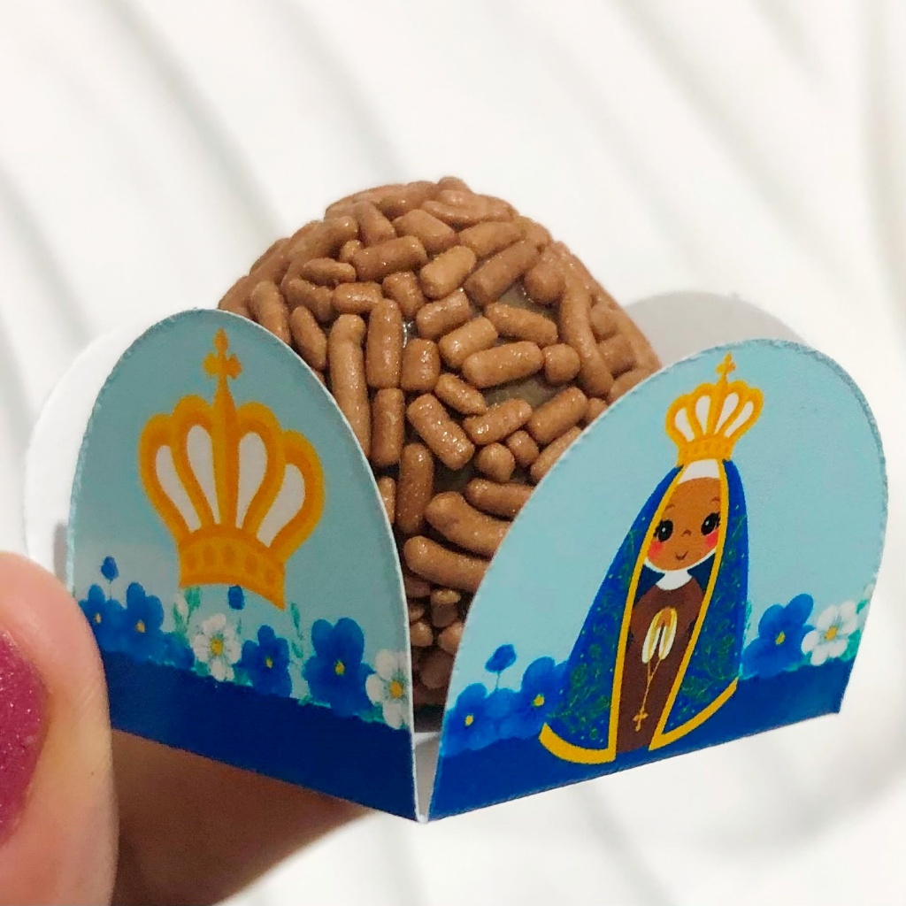 Forminha para Doces Nossa Senhora Aparecida | Porta Brigadeiro e Beijinho | Personalizado Festa Infantil