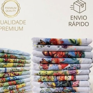 Jogo de Pano de prato 4,12 ou 24 unidades Bainha 100% Algodão Estampado Atoalhada Grande Cozinha