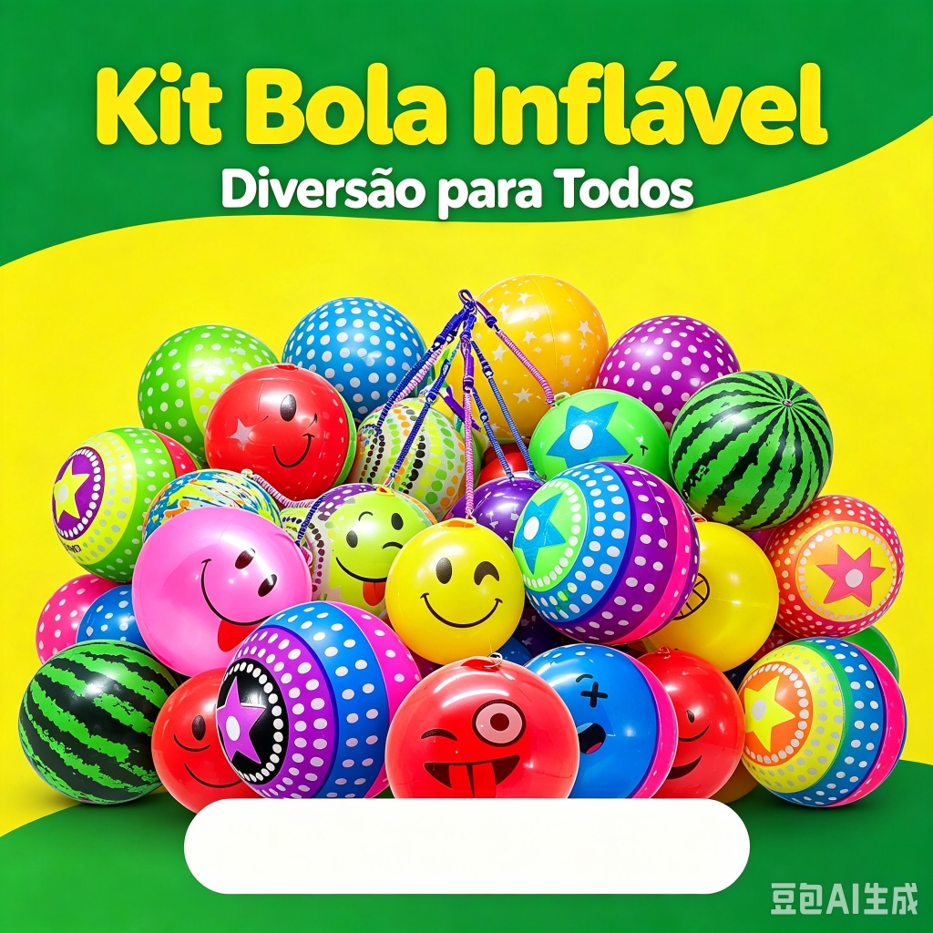 Kit com 10 /KIT COM 5 Bolas de Vinil Borracha Poing Poing com Cordao Mola 23cm  Bolas Infantil