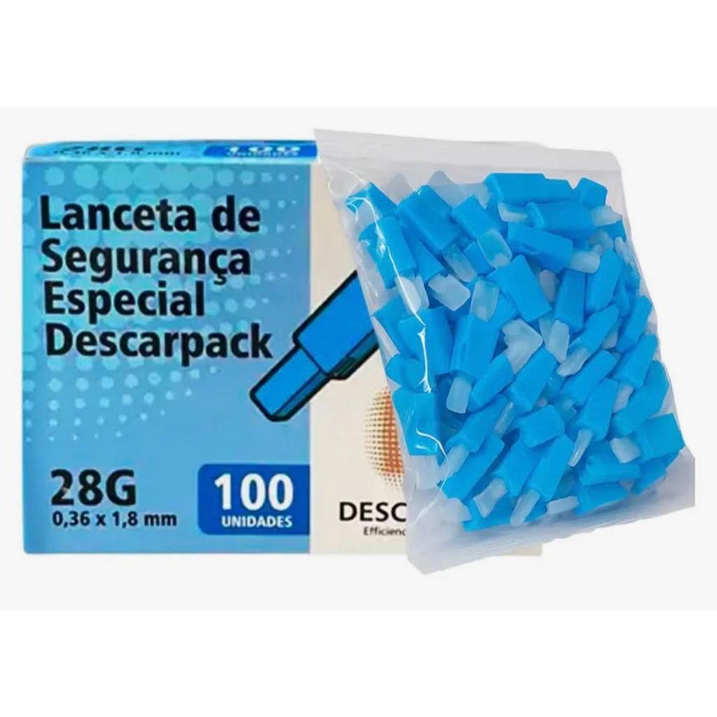 Lancetas de Segurança 28G - 100 Unidades