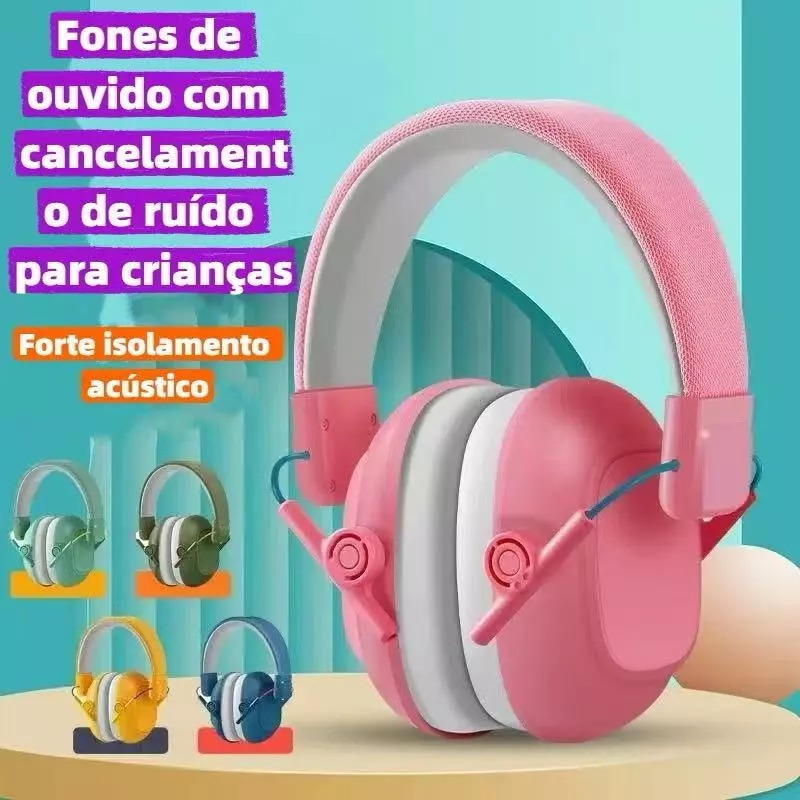 Abafador de Ruídos Infantil Protetor Auricular Com Concha Abafadora Ajustável  LAY-F002