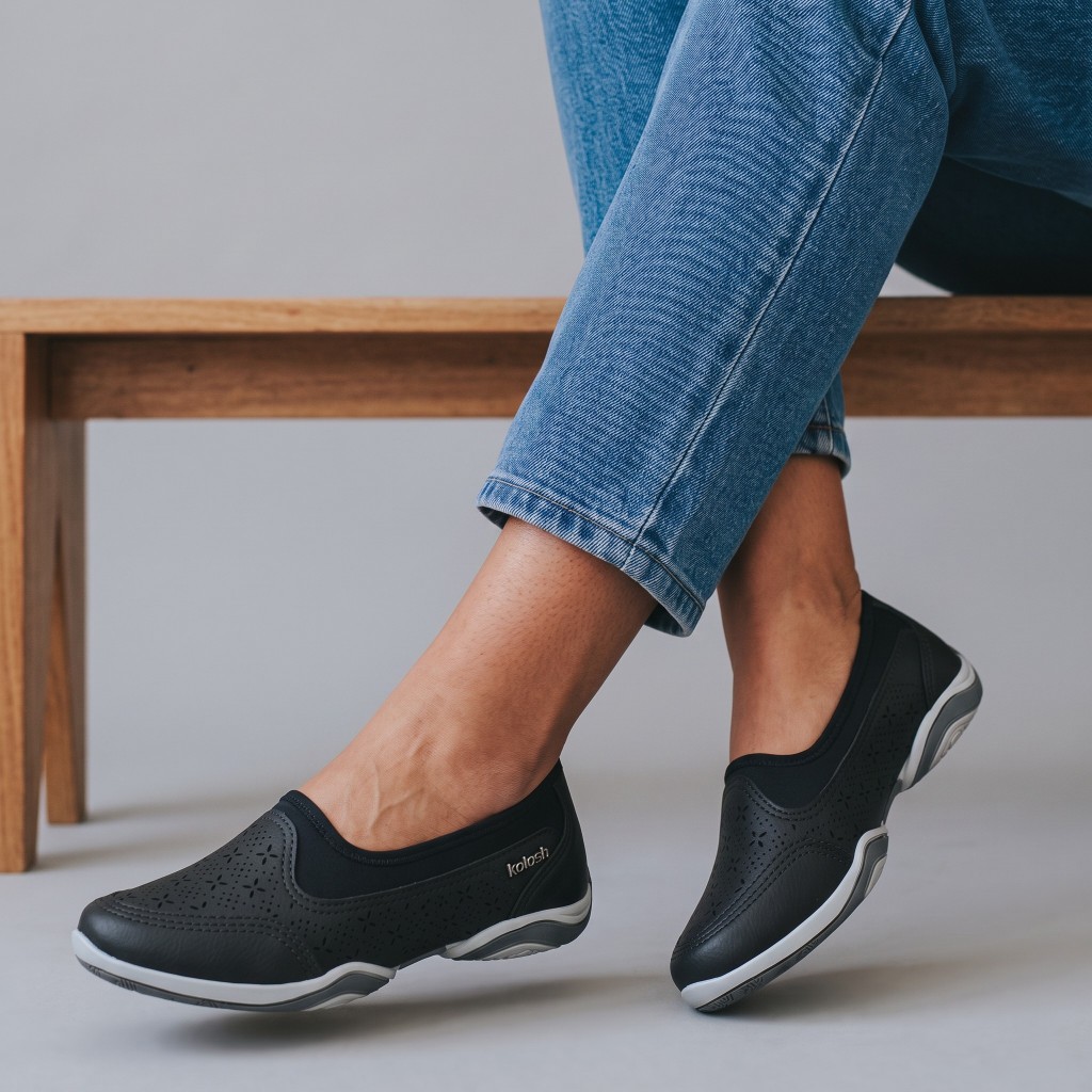 Tenis Kolosh Feminino Casual Slip On Ortopedico Conforto Original