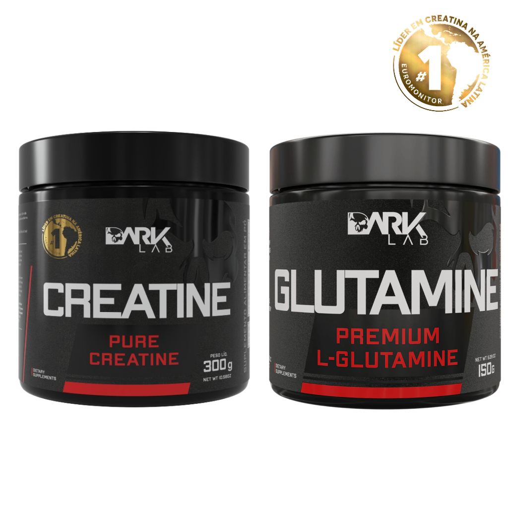 Kit Creatina Monohidratada Pura 300g + Glutamina 150g - Dark Lab