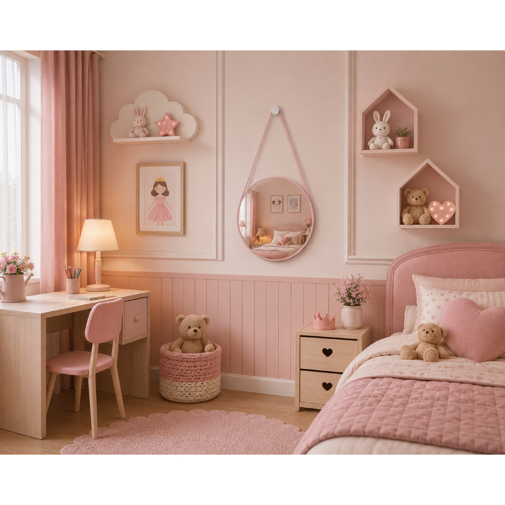 Espelho de Parede Redondo 40cm com Alça Adnet Escandinavo Decorativo Sala e Banheiro — imagem 2 de 2
