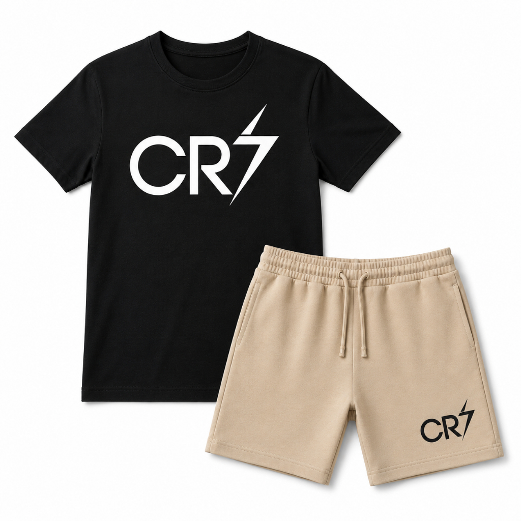 Conjunto Infantil Masculino Camiseta e Bermuda Estilo Esportivo . Algodão Roupa Infantil Menino