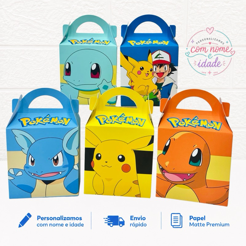 Kit Maletinha Caixinha Pokémon Personalizada Lembrancinha Festa