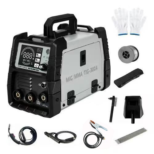 JMJN Máquina de Solda Inversora IGBT 300A Bivolt 110V/220V 3 em 1 MIG MMA TIG Sem Gás Display Digital Kit Completo