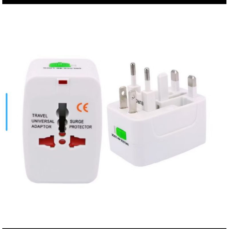 Adaptador de Tomada Universal para Viagem com Suporte para 150 Países