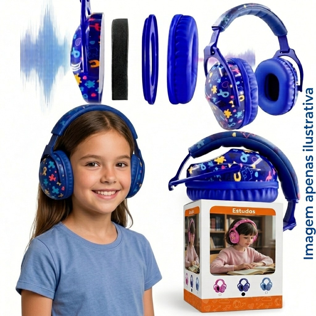 BLUE TEA PRO /32 db Fone Abafador De Som P/ Criança Hipersensibilidade E Autismo/ BLUE TEA PRO atenuação