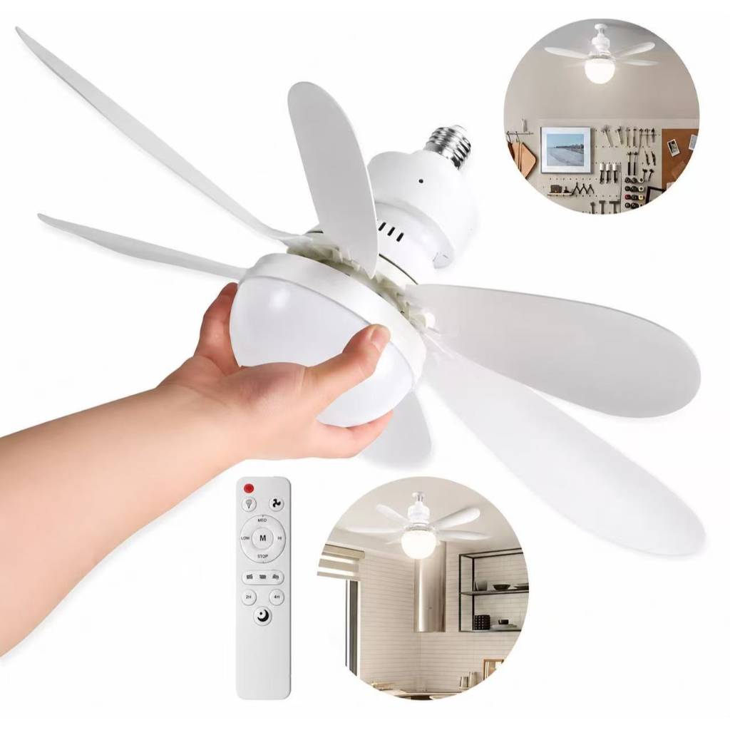 Lâmpada Ventilador Teto 120w Led E27 3 Cores Bivolt