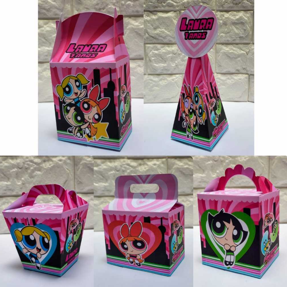 Kit Caixinhas As Meninas Super Poderosas Personalizadas Pegue e Monte Lembrancinhas Aniversário