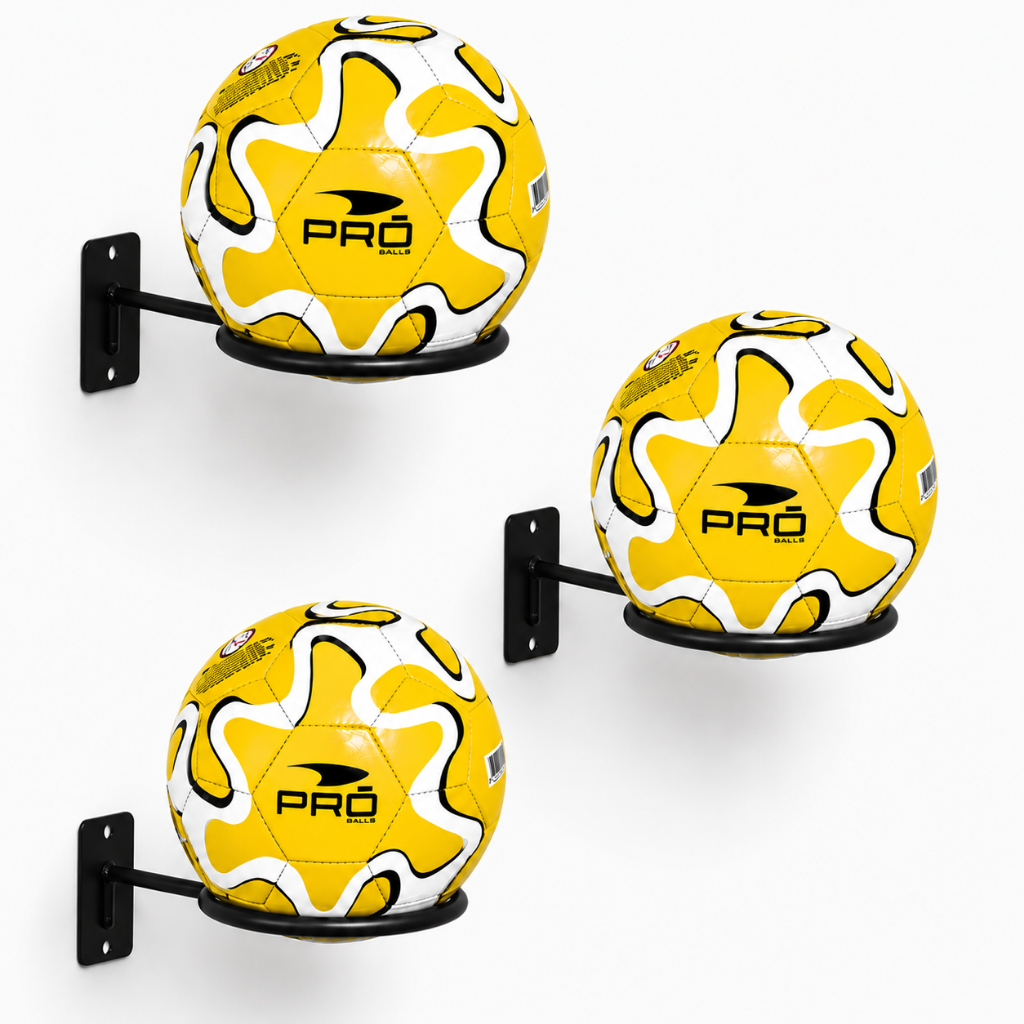 Kit 03 Suporte Bola Futebol Basquete Vôlei + Parafusos e Buchas Aço Reforçado