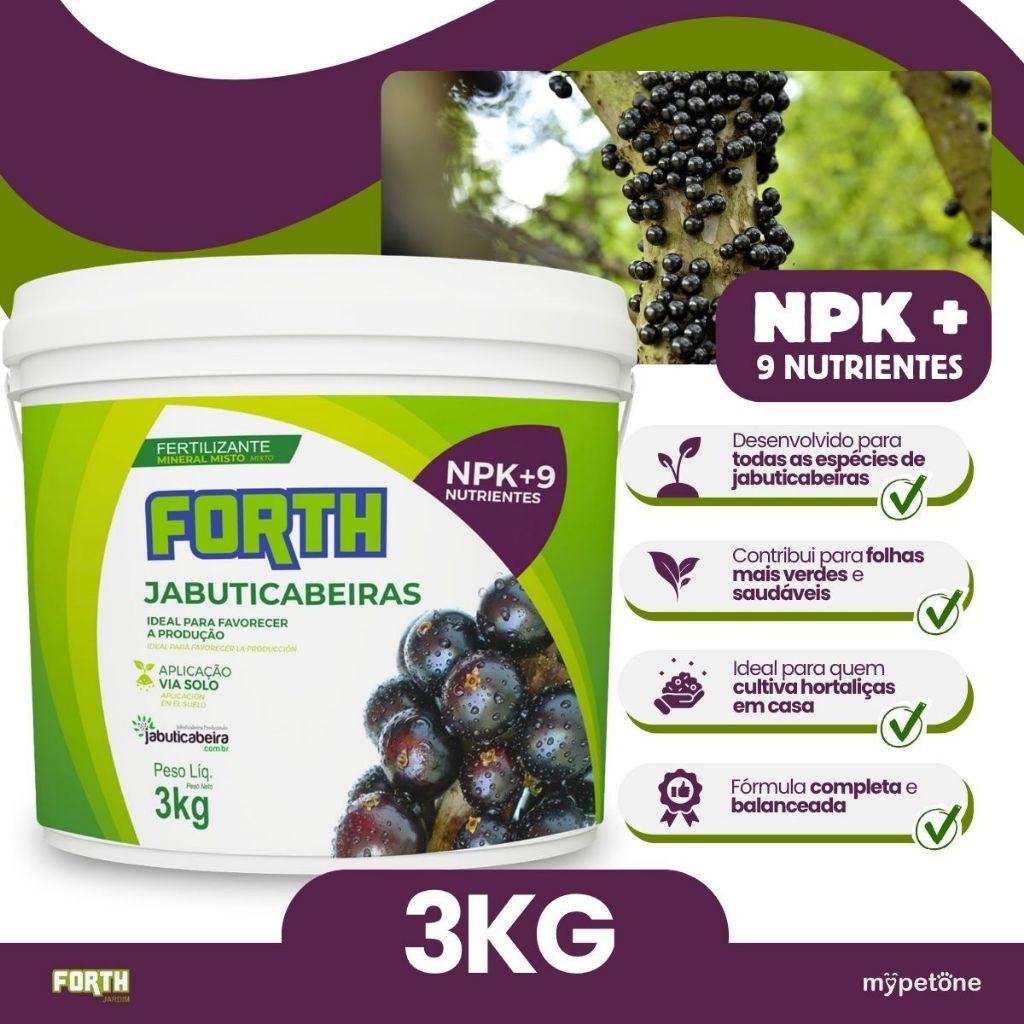 Fertilizante Forth Jabuticabeiras Balde 3kg Jabuticaba