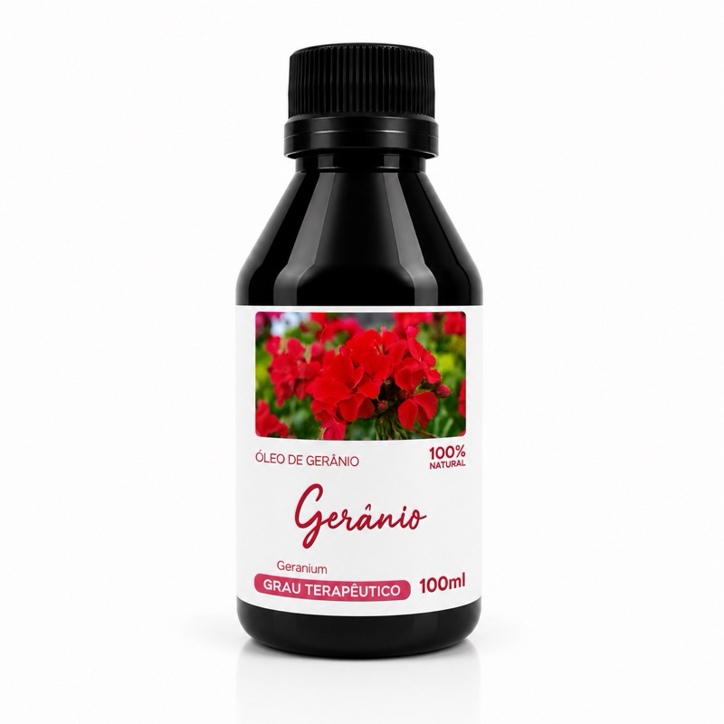 Óleo de Gerânio 100ml 100% Natural Geranium Grau Terapêutico