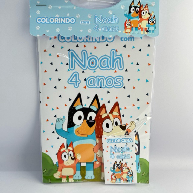 Kit Colorir Revistinha de Colorir Personalizado Bluey Livrinho de colorir BLUEY Lembrancinha aniversário nome idade