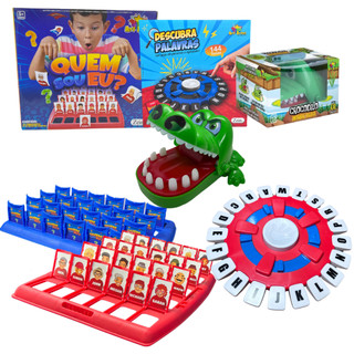 Kit Jogos Quem Sou EU Stop Tapple Português Jacaré Morde Dedo