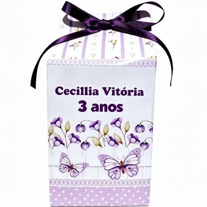 20 Caixinhas Milk Jardim Encantado Borboletas Personalizada com Nome e Idade – Lembrancinha para Festa